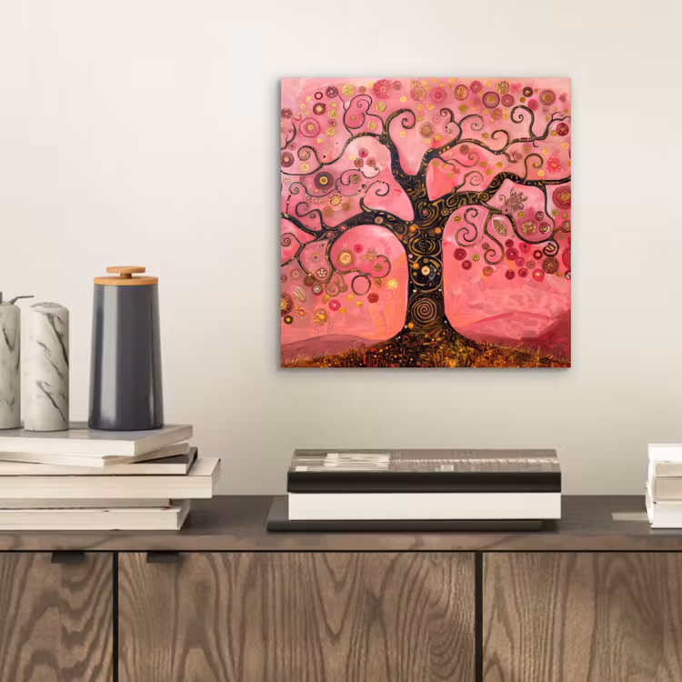 Boom - Levensboom - Roze - Goud aluminium wit klein -sfeer1