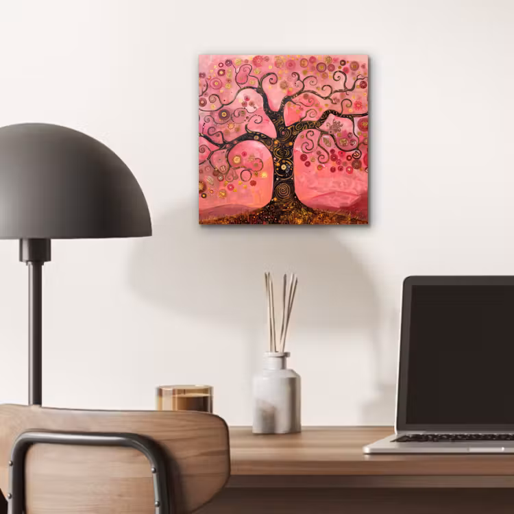 Boom - Levensboom - Roze - Goud aluminium wit klein -sfeer5
