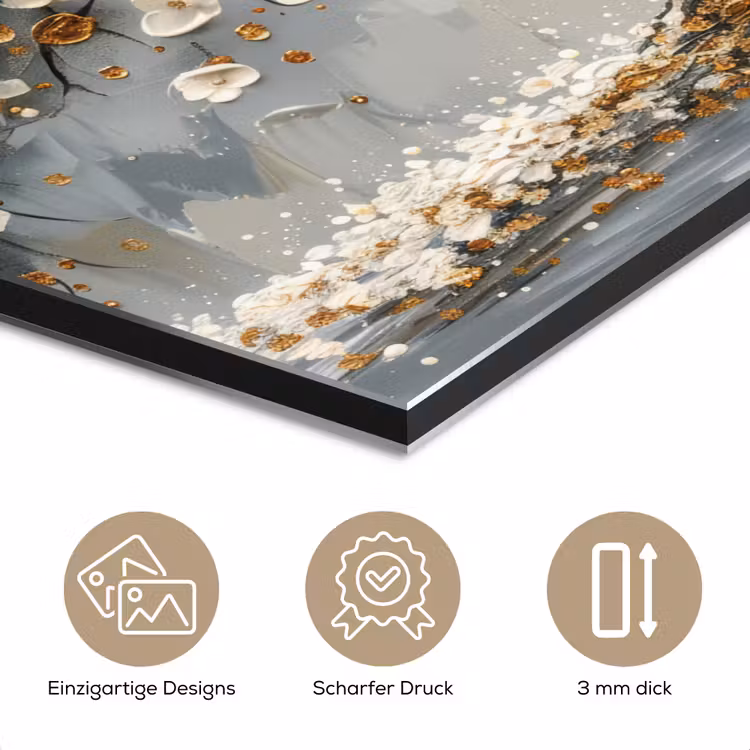 Boom - Bloemen - Wit - Natuur - Kunst aluminium wit klein -closeup_DE
