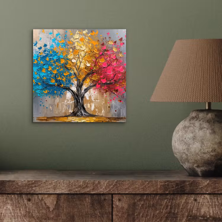Boom - Kleurrijk - Grijs - Modern aluminium wit klein -sfeer2