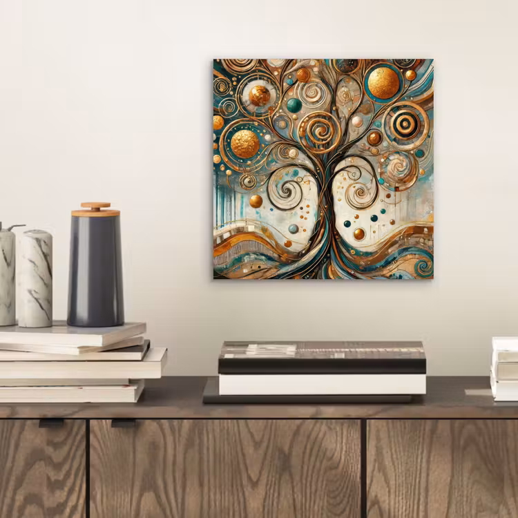 Levensboom - Boom - Abstract - Modern aluminium wit klein -sfeer1