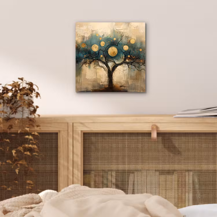 Boom - Kunst - Maan - Watercolor aluminium wit klein -sfeer3