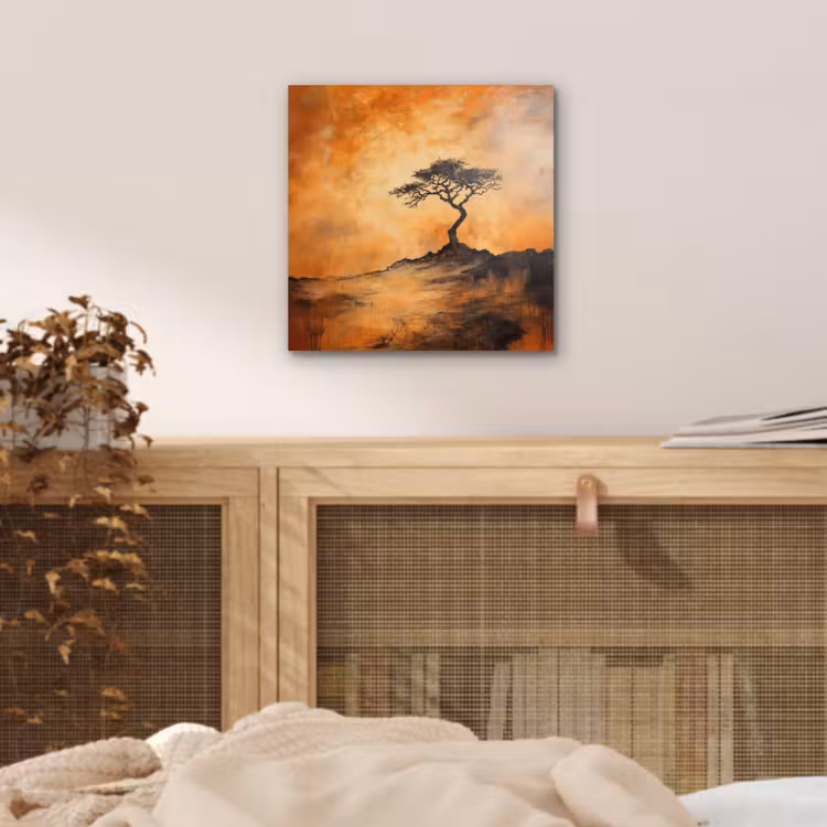 Boom - Landschap - Oranje aluminium wit klein -sfeer3