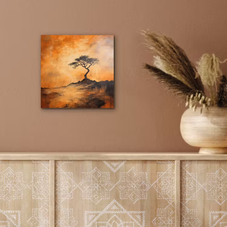 Boom - Landschap - Oranje aluminium wit klein -sfeer4