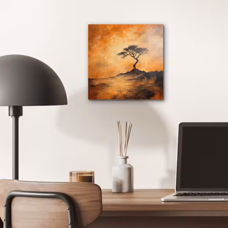 Boom - Landschap - Oranje aluminium wit klein -sfeer5
