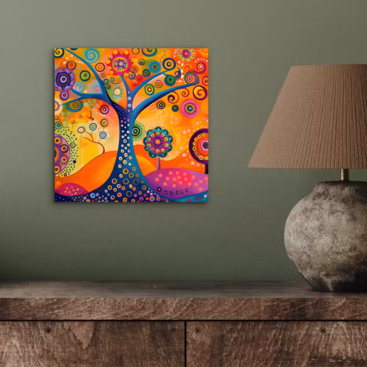 Boom - Levensboom - Abstract - Kleurrijk aluminium wit klein -sfeer2