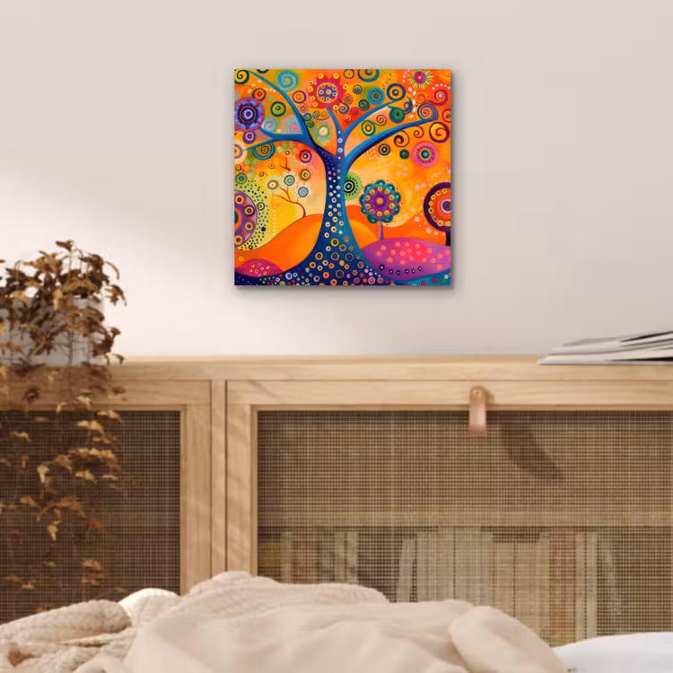 Boom - Levensboom - Abstract - Kleurrijk aluminium wit klein -sfeer3