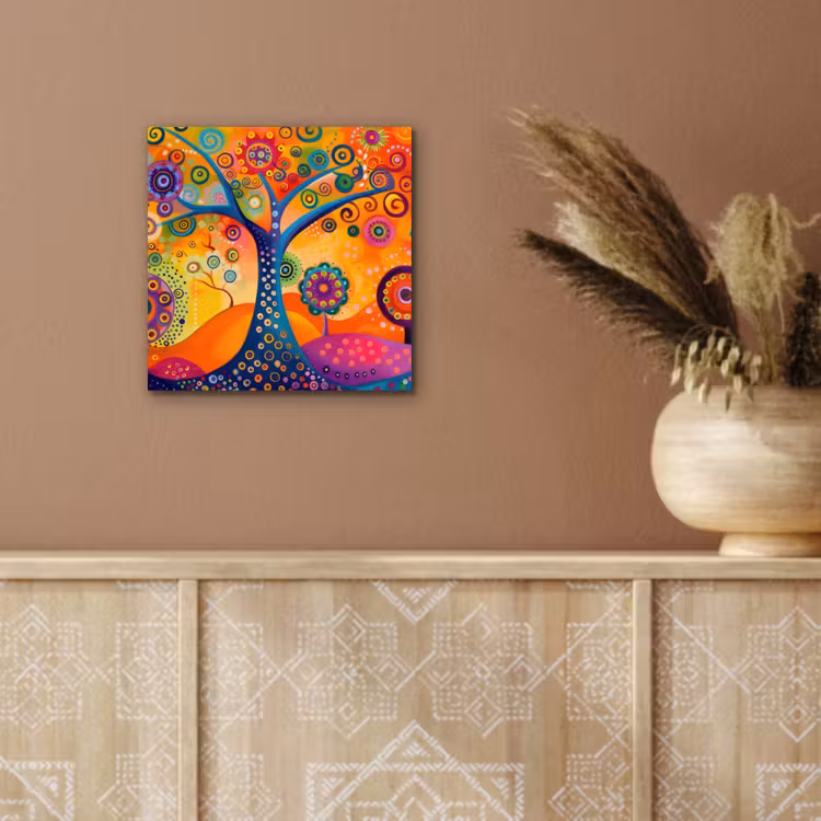 Boom - Levensboom - Abstract - Kleurrijk aluminium wit klein -sfeer4