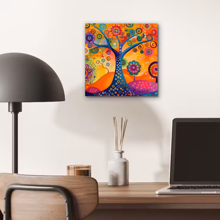 Boom - Levensboom - Abstract - Kleurrijk aluminium wit klein -sfeer5