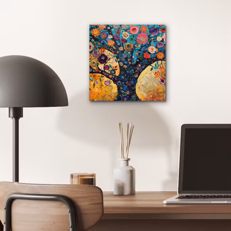 Boom - Levensboom - Kleurrijk - Bloemen - Modern aluminium wit klein -sfeer5