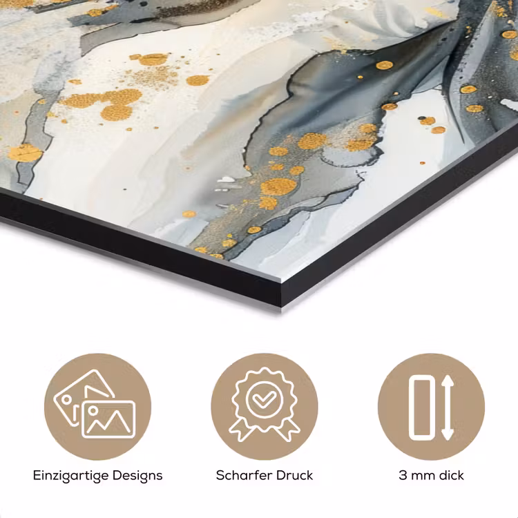 Boom - Modern - Abstract - Goud - Zwart - Wit aluminium wit klein -closeup_DE