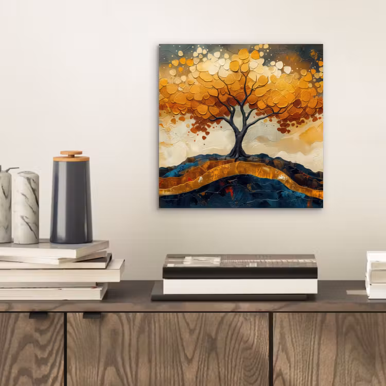 Boom - Natuur - Goud - Modern aluminium wit klein -sfeer1