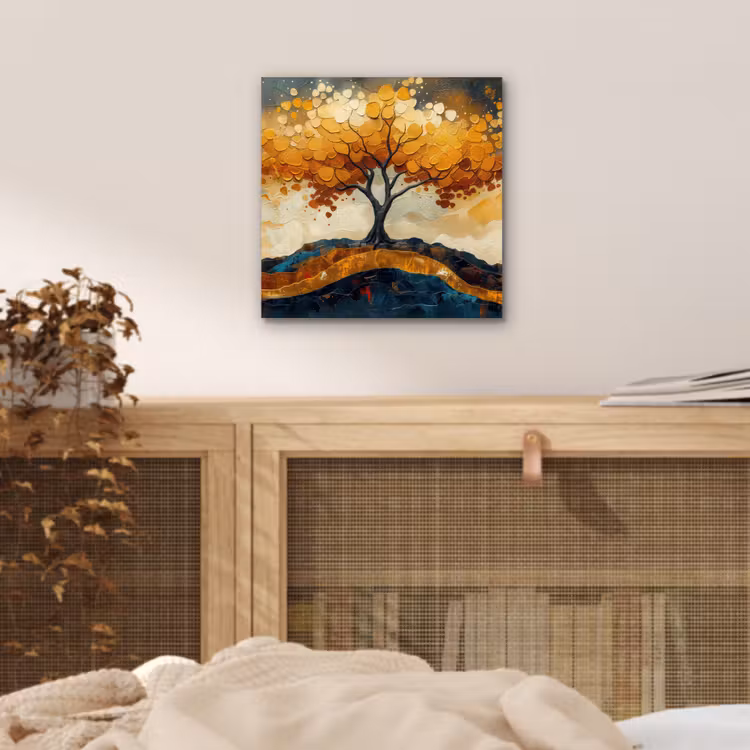 Boom - Natuur - Goud - Modern aluminium wit klein -sfeer3