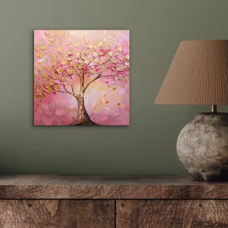 Boom - Roze - Goud - Modern aluminium wit klein -sfeer2