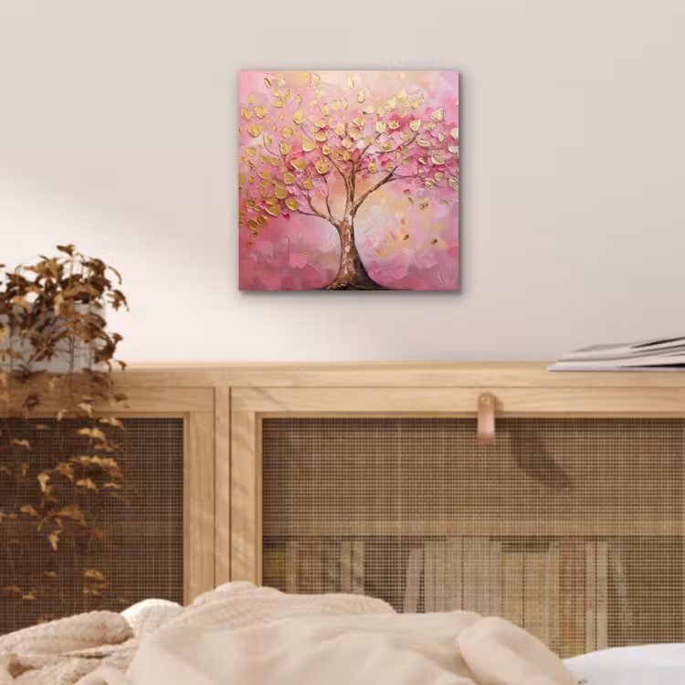 Boom - Roze - Goud - Modern aluminium wit klein -sfeer3