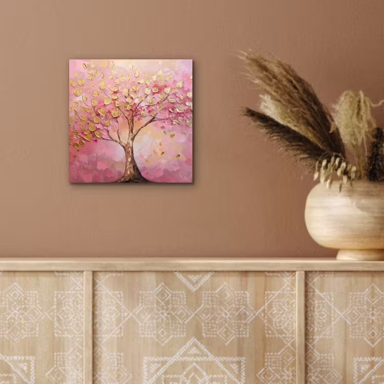 Boom - Roze - Goud - Modern aluminium wit klein -sfeer4
