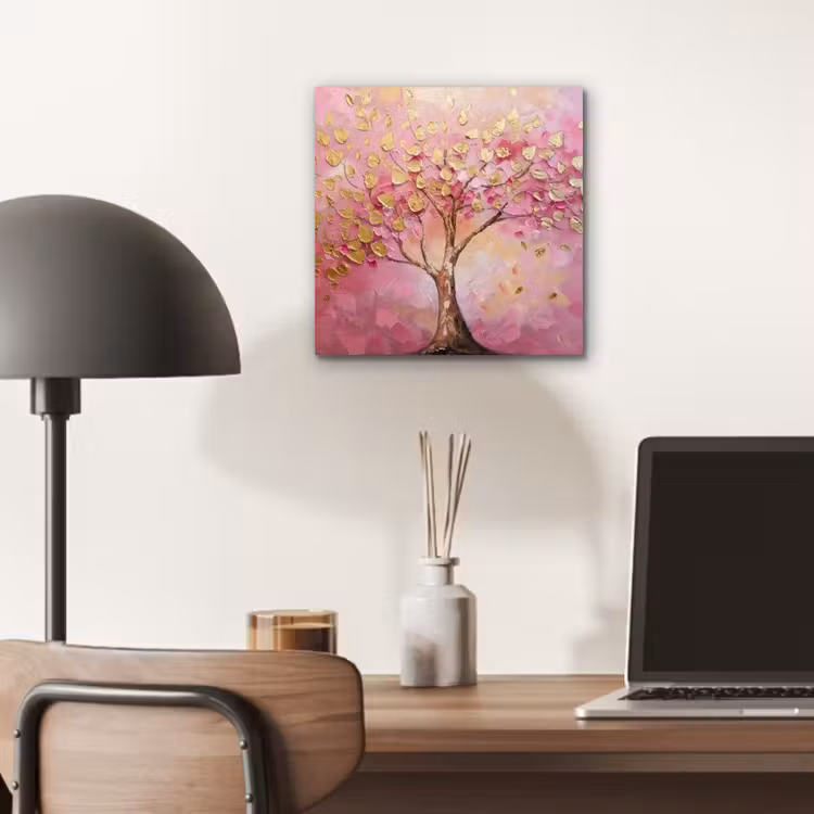 Boom - Roze - Goud - Modern aluminium wit klein -sfeer5