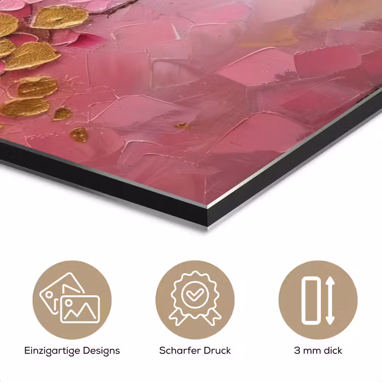 Boom - Roze - Goud - Modern aluminium wit klein -closeup_DE