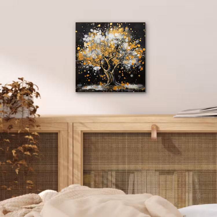 Boom - Zwart - Goud - Wit - Modern aluminium wit klein -sfeer3