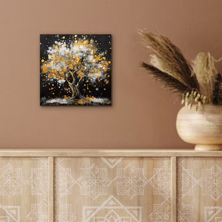 Boom - Zwart - Goud - Wit - Modern aluminium wit klein -sfeer4