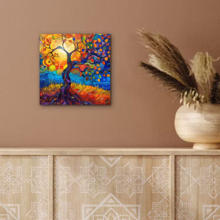 Boom - Zon - Verflook - Kleuren - Abstract aluminium wit klein -sfeer4