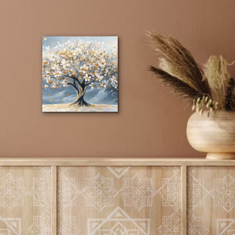 Boom - Winter - Levensboom - Modern - Goud aluminium wit klein -sfeer4