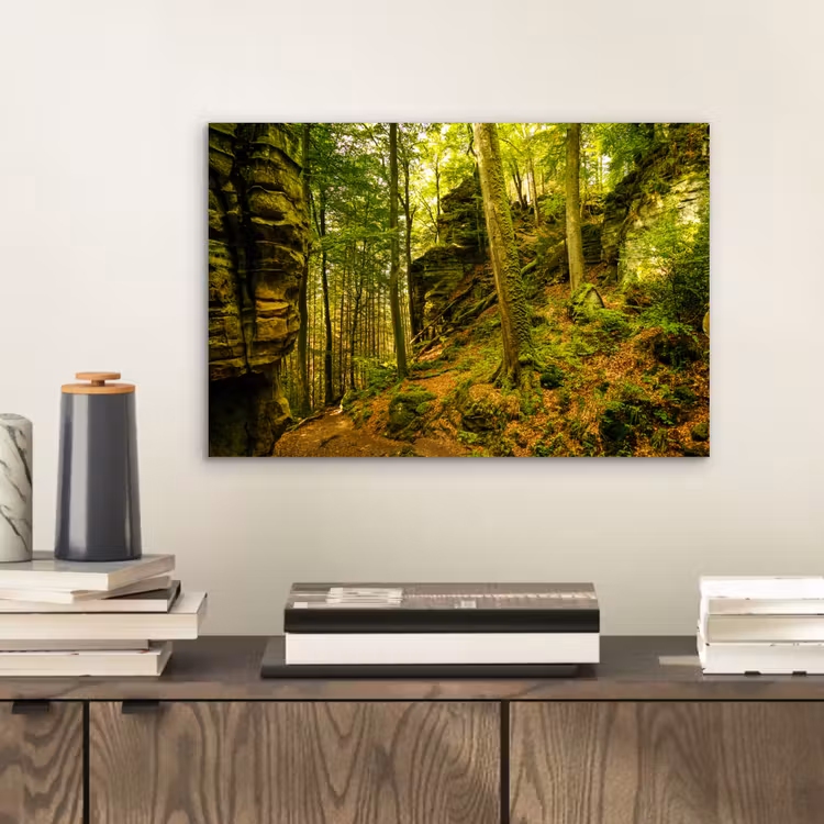 Bomen - Steen - Bos - Natuur - Planten aluminium wit klein -sfeer1