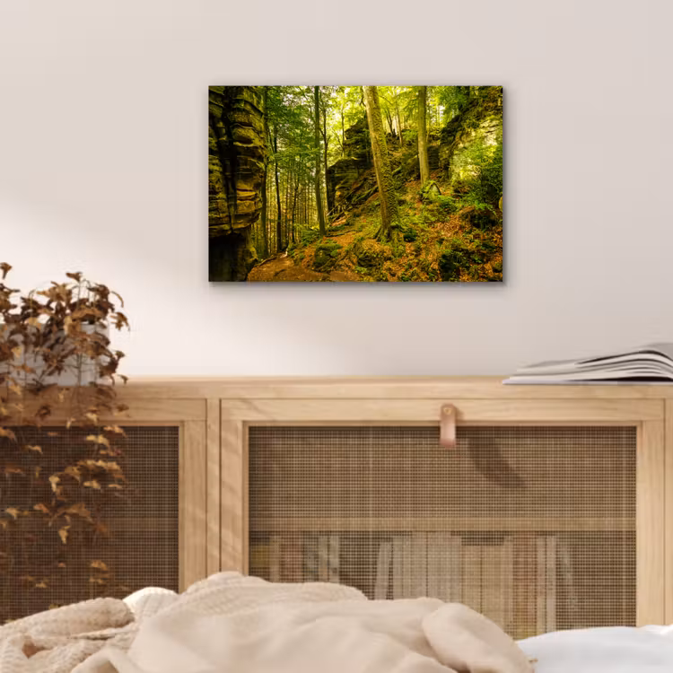 Bomen - Steen - Bos - Natuur - Planten aluminium wit klein -sfeer3
