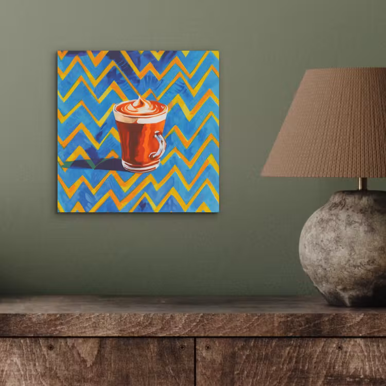 Mok - Koffie - Zigzag - Slagroom aluminium wit klein -sfeer2