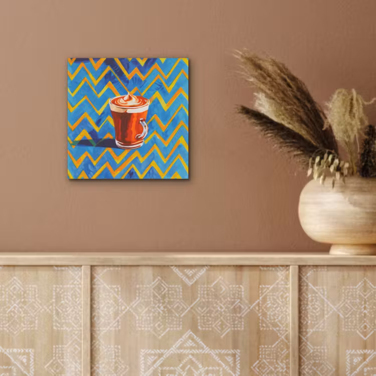 Mok - Koffie - Zigzag - Slagroom aluminium wit klein -sfeer4
