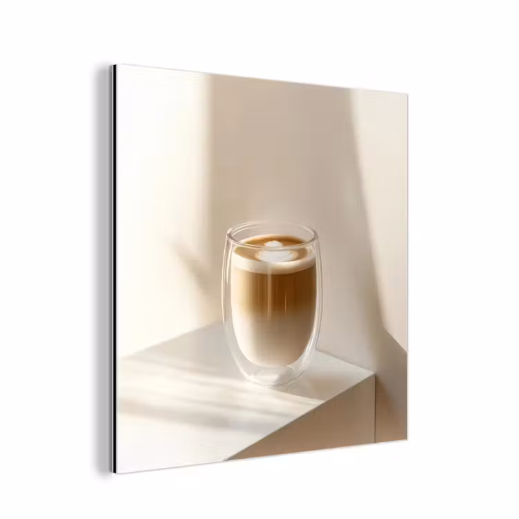 Mok - Latte - Minimalistisch - Schaduw aluminium wit klein -3d
