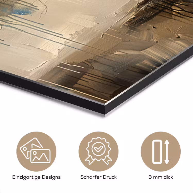Beige - Abstract - Boom - Goud aluminium wit klein -closeup_DE