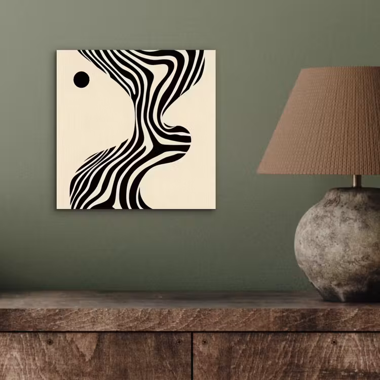 Beige - Lijnen - Golvend - Abstract aluminium wit klein -sfeer2