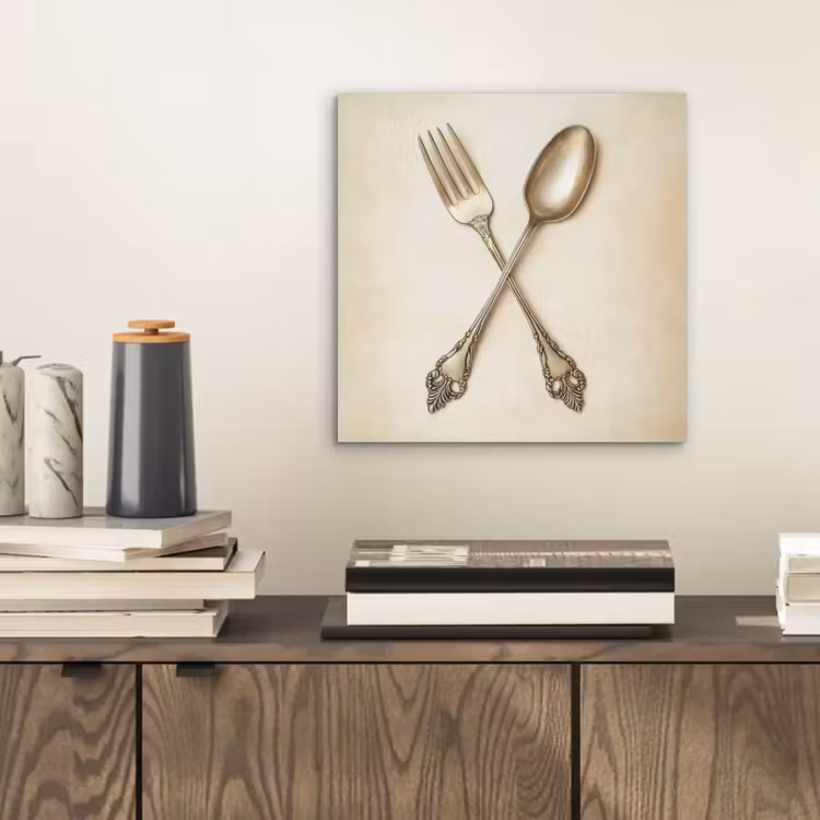 Beige - Vintage - Bestek aluminium wit klein -sfeer1