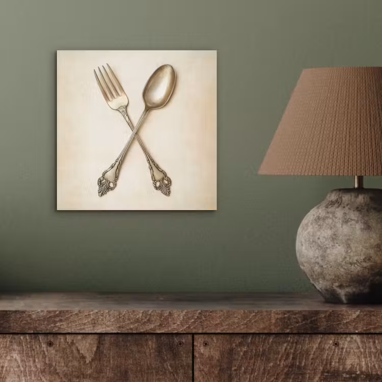 Beige - Vintage - Bestek aluminium wit klein -sfeer2