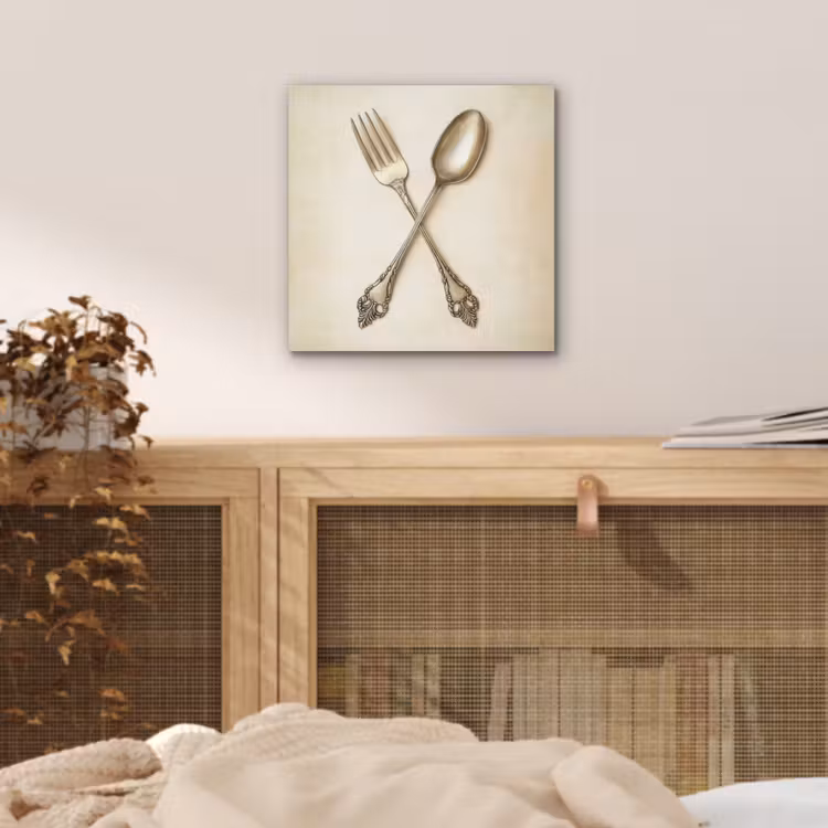Beige - Vintage - Bestek aluminium wit klein -sfeer3