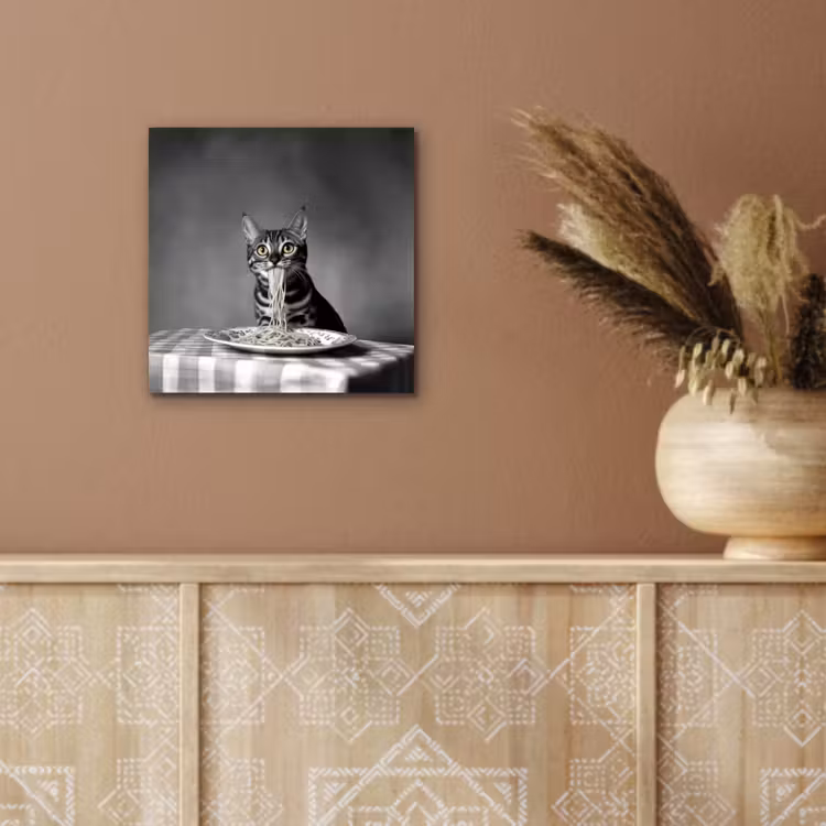 Bengaal - Kat - Tafelkleed - Zwart - Wit - Dier aluminium wit klein -sfeer4