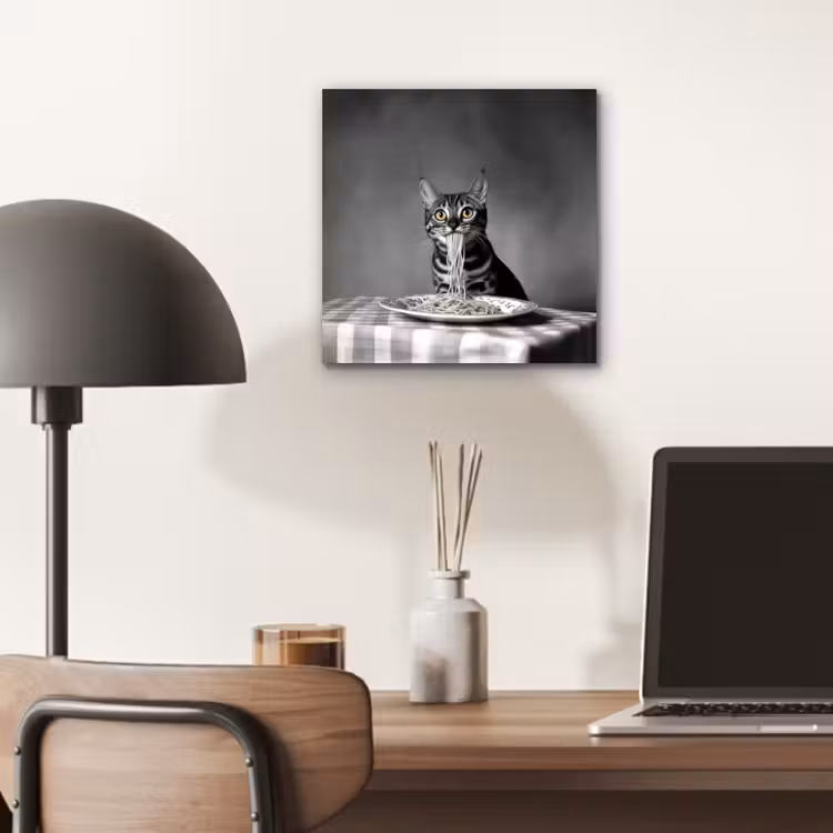 Bengaal - Kat - Tafelkleed - Zwart - Wit - Dier aluminium wit klein -sfeer5