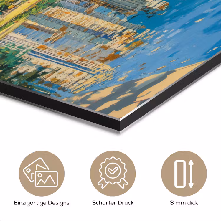 Berg - Skyline - Strand - Water aluminium wit klein -closeup_DE
