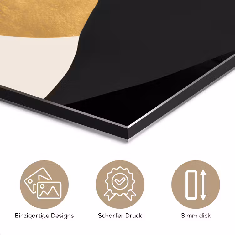 Bergsilhouetten - Gouden cirkel - Beige aluminium wit klein -closeup_DE