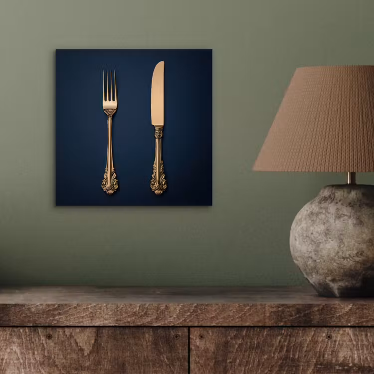 Bestek - Donkerblauw - Goud aluminium wit klein -sfeer2