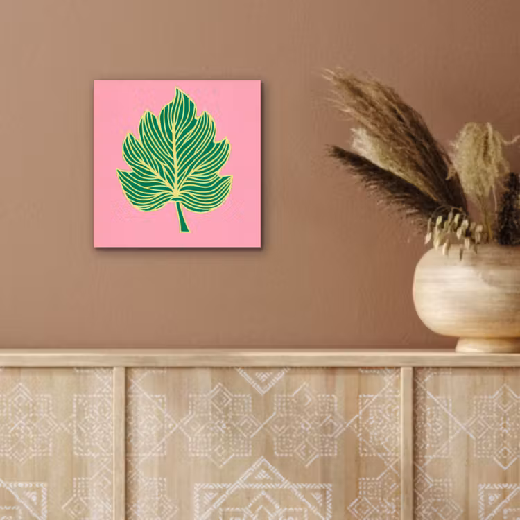 Blad - Groen - Illustratie - Minimalistisch aluminium wit klein -sfeer4