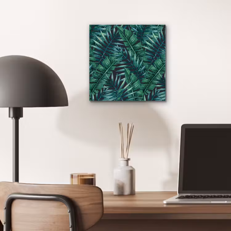 Bladeren - Inductie beschermer - Jungle - Tropical aluminium wit klein -sfeer5