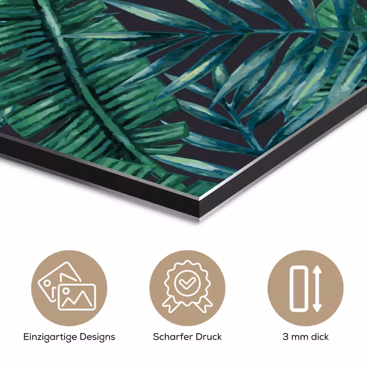 Bladeren - Inductie beschermer - Jungle - Tropical aluminium wit klein -closeup_DE