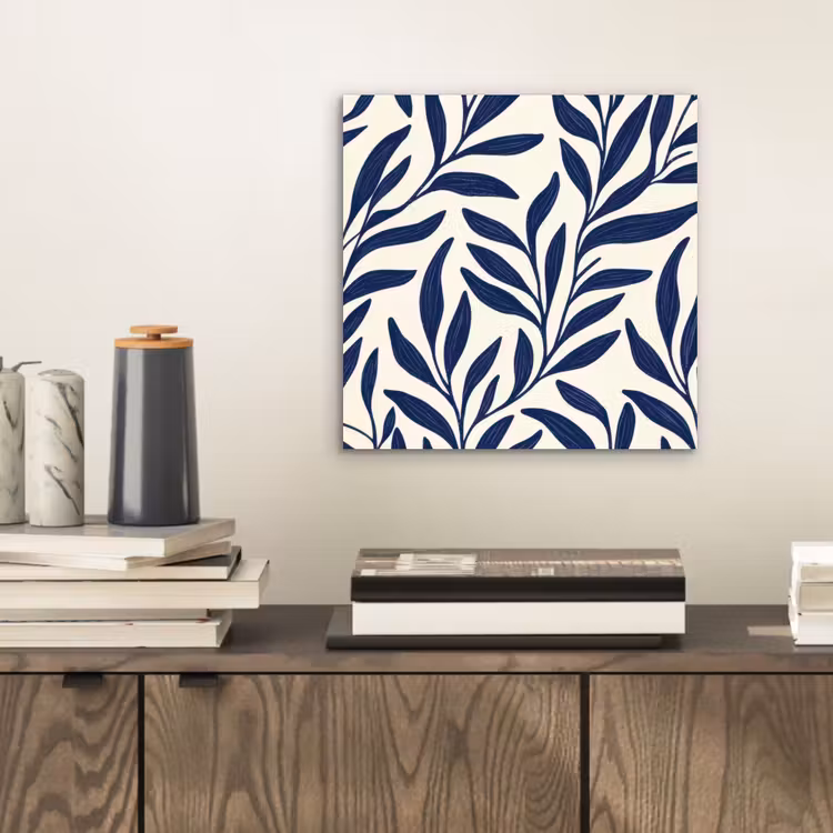 Bladeren - Klimop - Donkerblauw aluminium wit klein -sfeer1