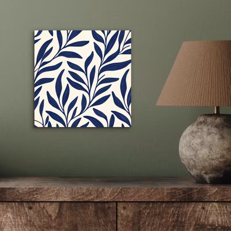 Bladeren - Klimop - Donkerblauw aluminium wit klein -sfeer2