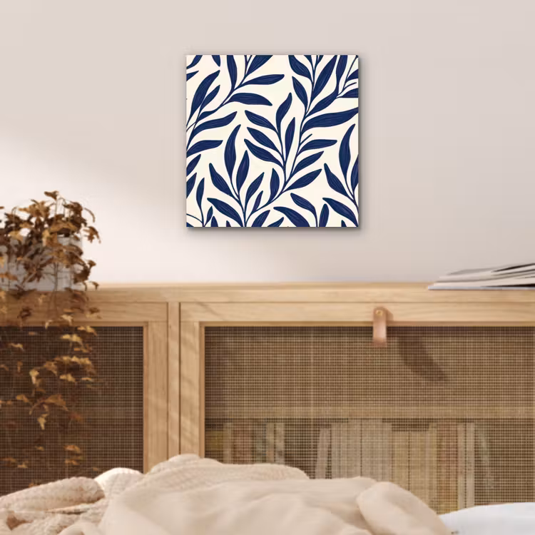 Bladeren - Klimop - Donkerblauw aluminium wit klein -sfeer3