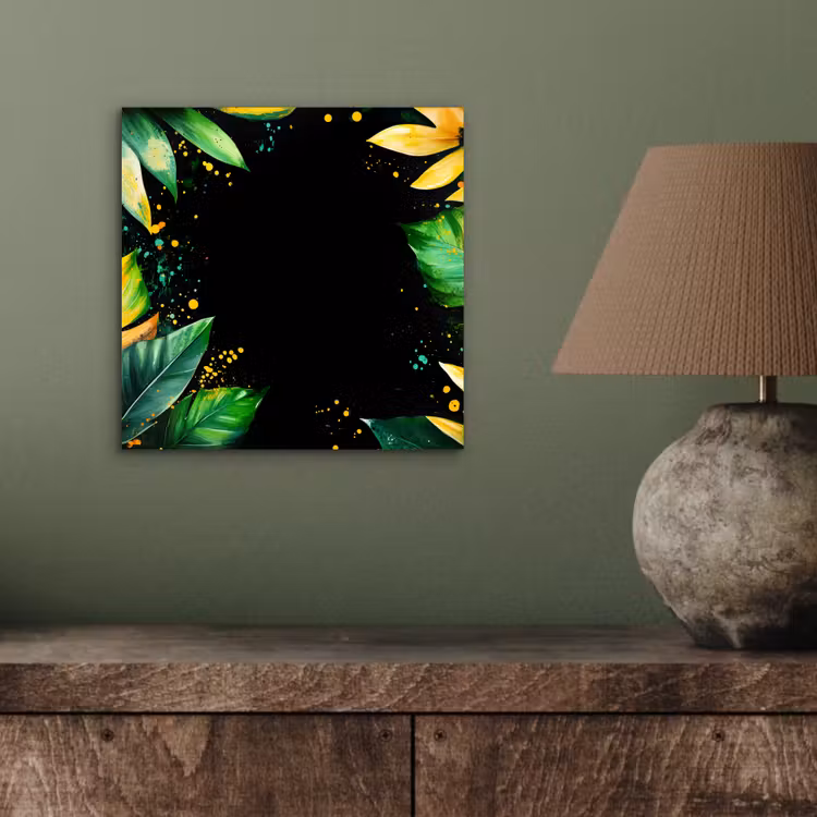 Bladeren - Groen - Geel - Verf - Jungle aluminium wit klein -sfeer2