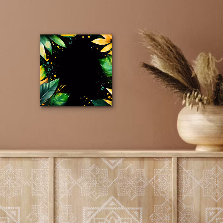 Bladeren - Groen - Geel - Verf - Jungle aluminium wit klein -sfeer4