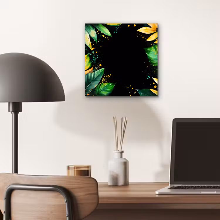 Bladeren - Groen - Geel - Verf - Jungle aluminium wit klein -sfeer5